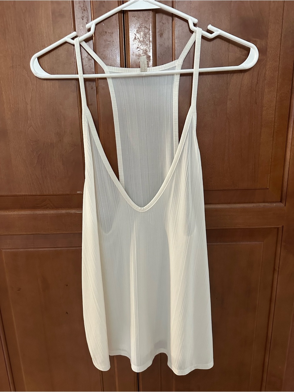 Free People Ivory Ribbed Racerback Camisole